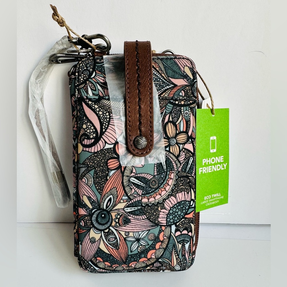 Sakroots Floral Phone Case Wristlet - Pink and Brown